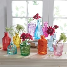 Coloured Glass Bud Vase Set 10