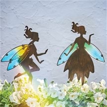 Garden Fairies with Glass Wings