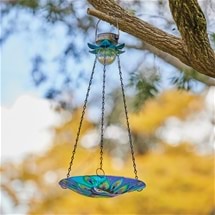 Solar Peacock Birdbath