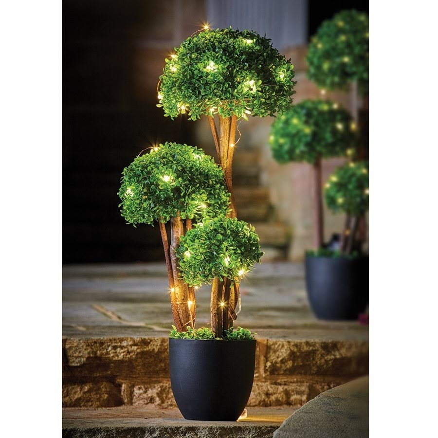 Solar topiary stake deals lights